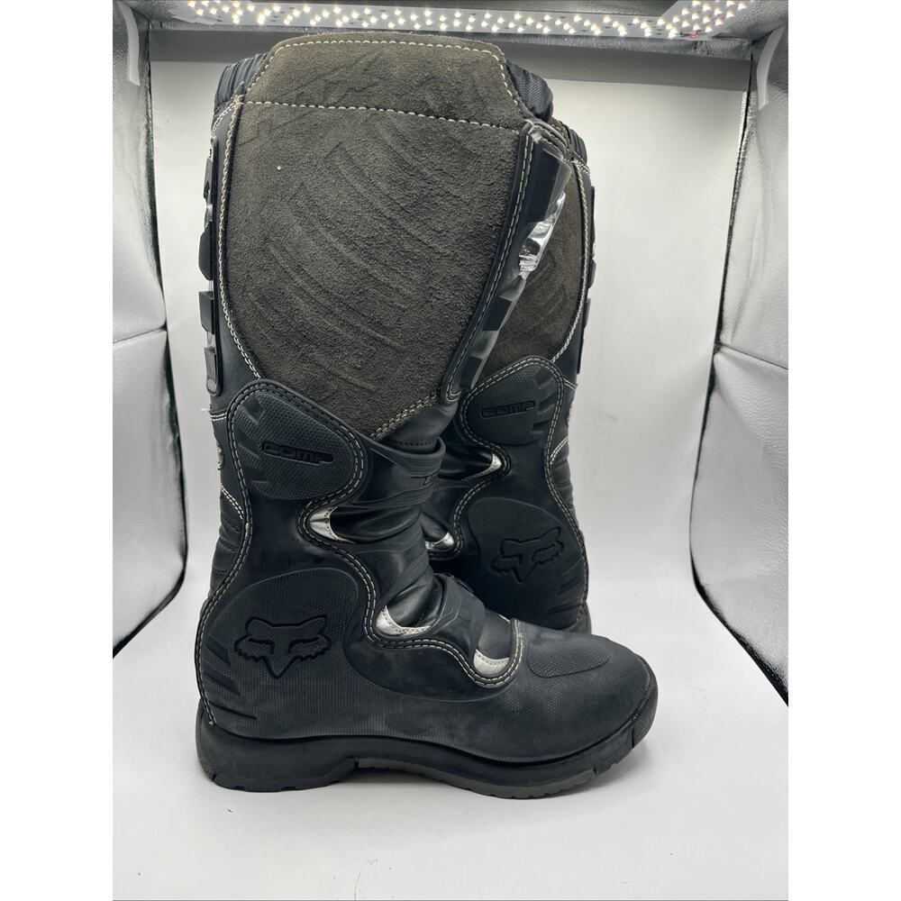 Fox Comp 5 Adult Motocross Boots Men’s Sz 9 Black MX ATV Dirt Bike Gear Shoes - Picture 7 of 14